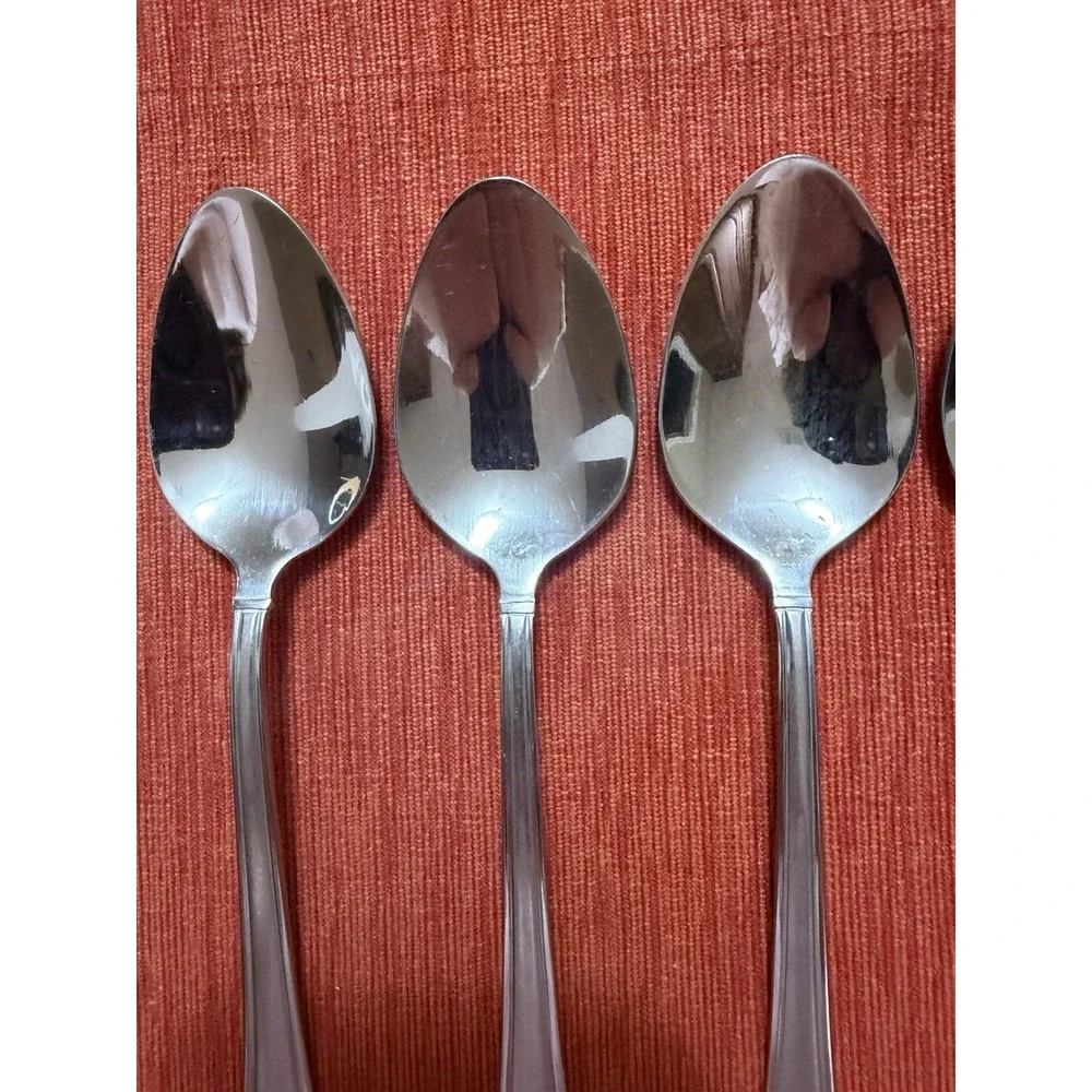 6 International Capri Frost Soup/Oval Spoons Replacement Stainless Flatware